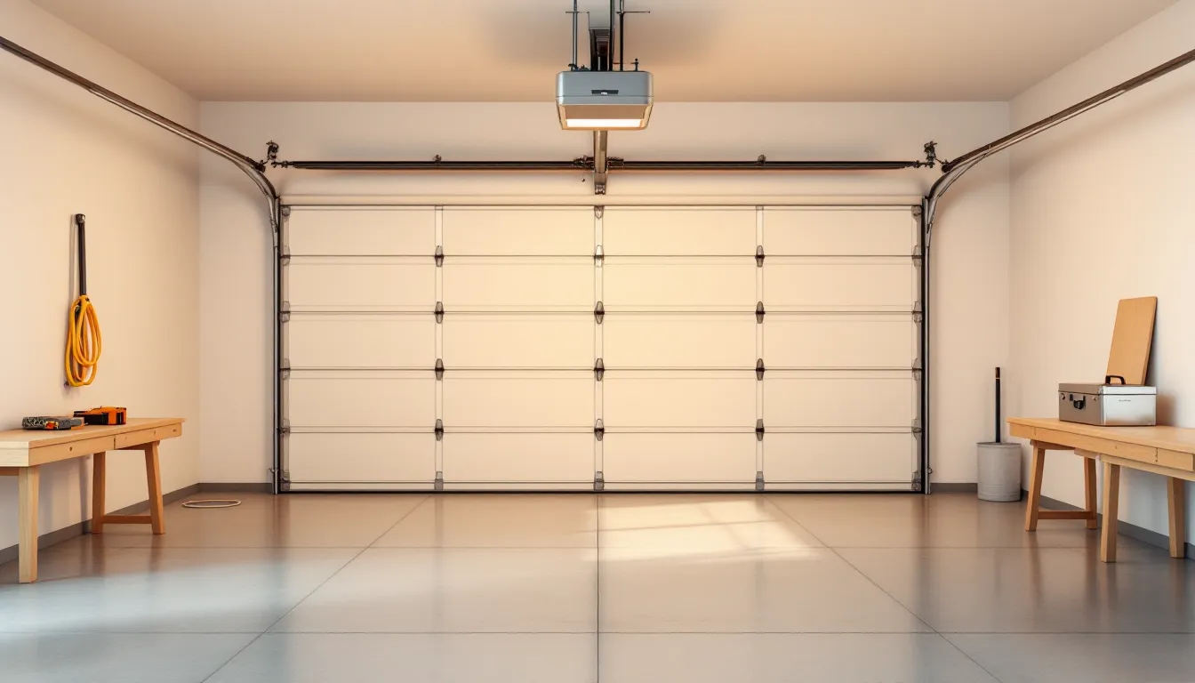 Editorial photograph illustrating garage door opener replacement quoting for a field-service business