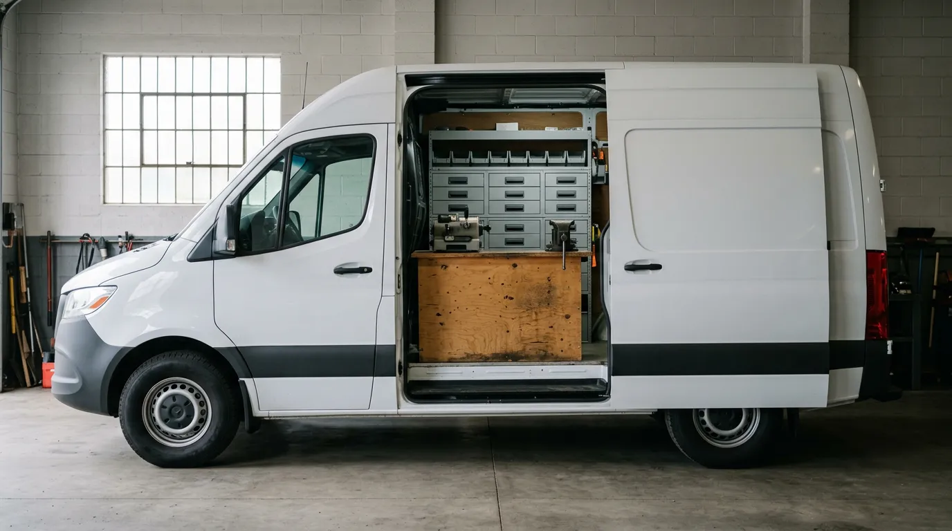 Editorial photograph illustrating locksmith scheduling and invoicing software for a field-service business