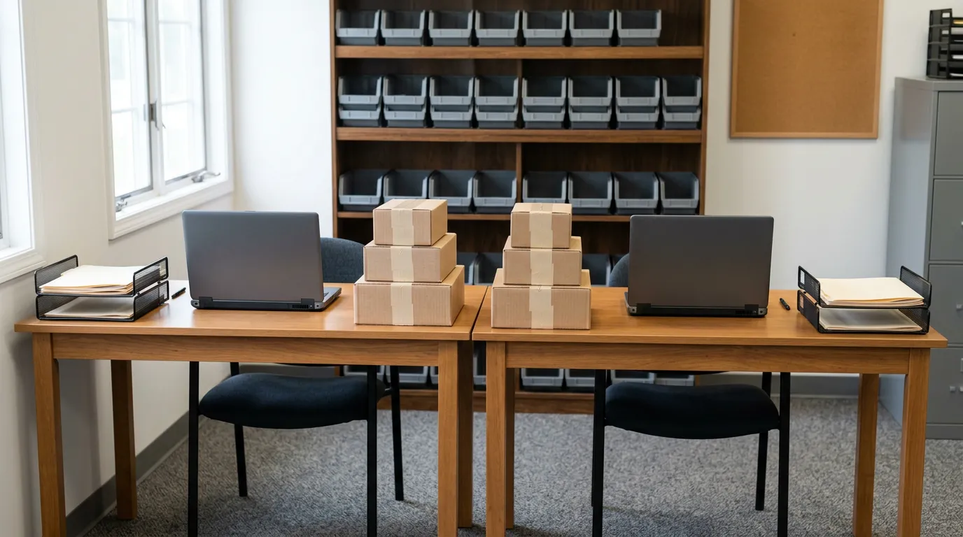 Editorial photograph illustrating multiple companies one login service business software for a field-service business