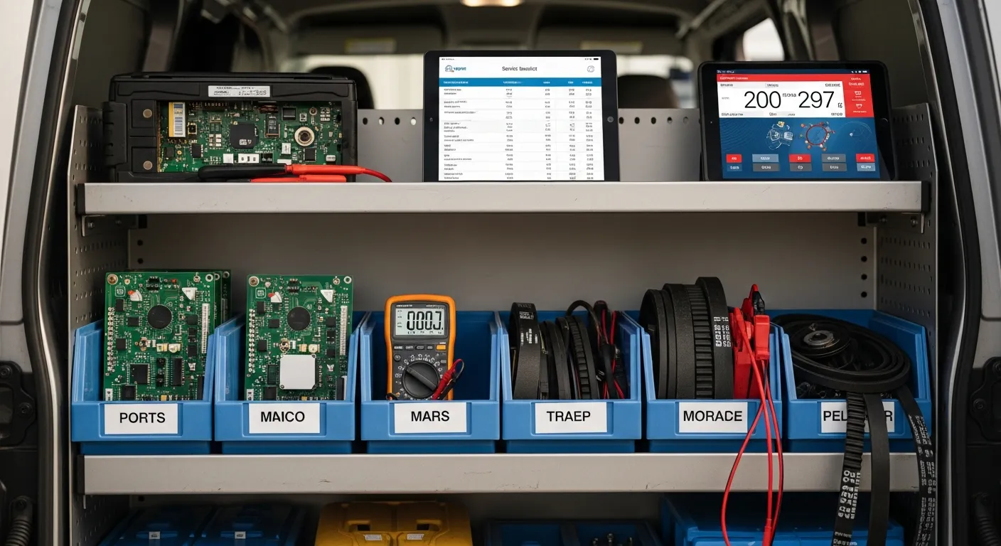 Editorial photograph illustrating appliance repair software for a field-service business