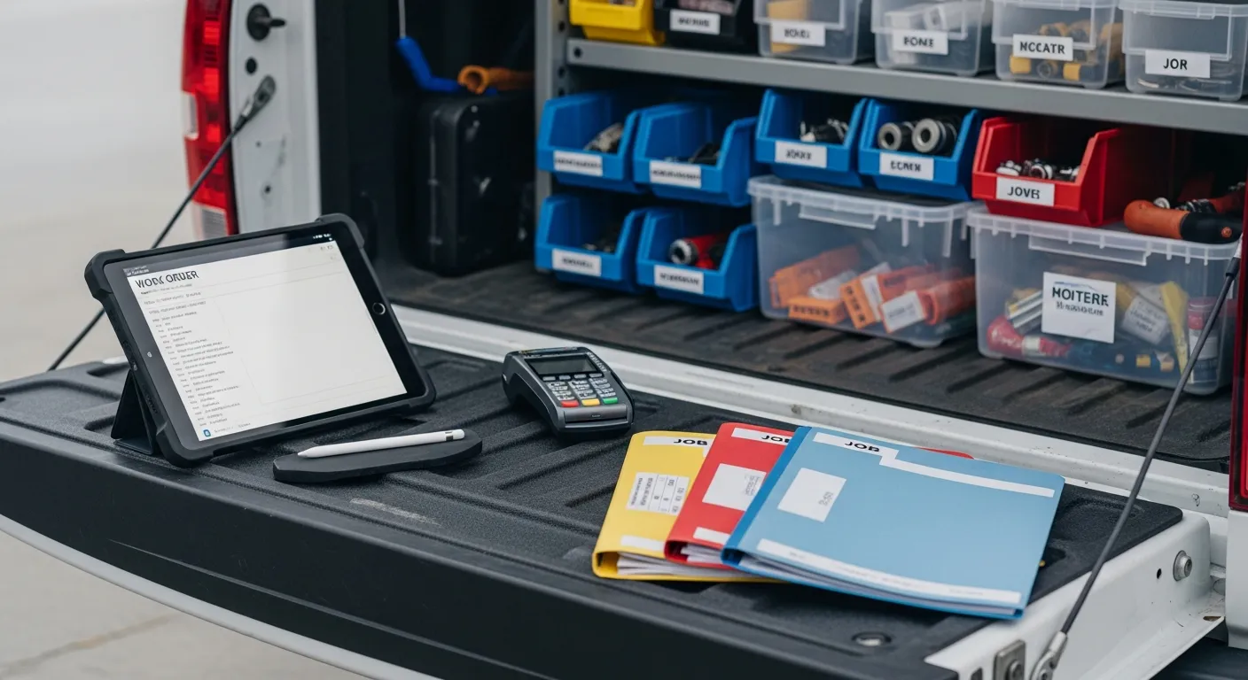 Editorial photograph illustrating chargeback evidence for a field-service business