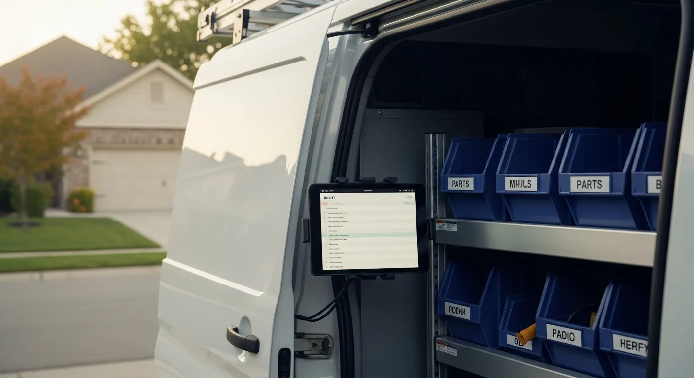 Editorial photograph illustrating field service dispatch software for a field-service business