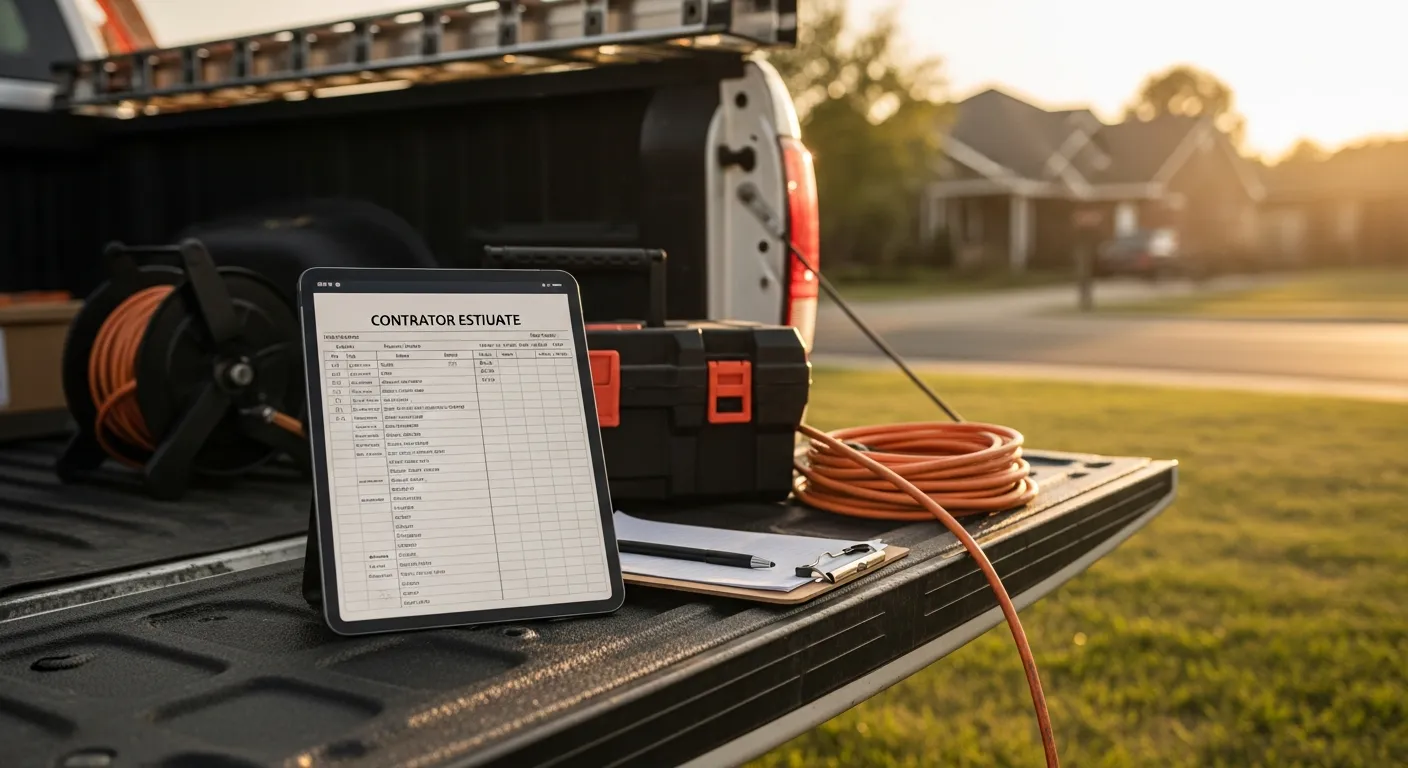 Editorial photograph illustrating estimate follow up software for a field-service business