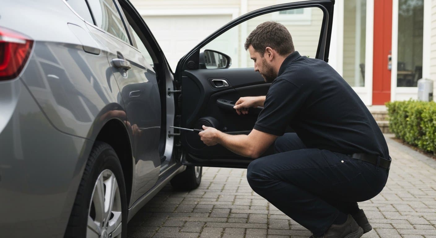 POS + invoicing + inventory SaaS for mobile locksmiths / automotive service businesses — field-service POS, mobile invoicing, parts inventory, payments software illustrating Field Service Inventory: Stop Losing Parts Between the Warehouse and the Job Site