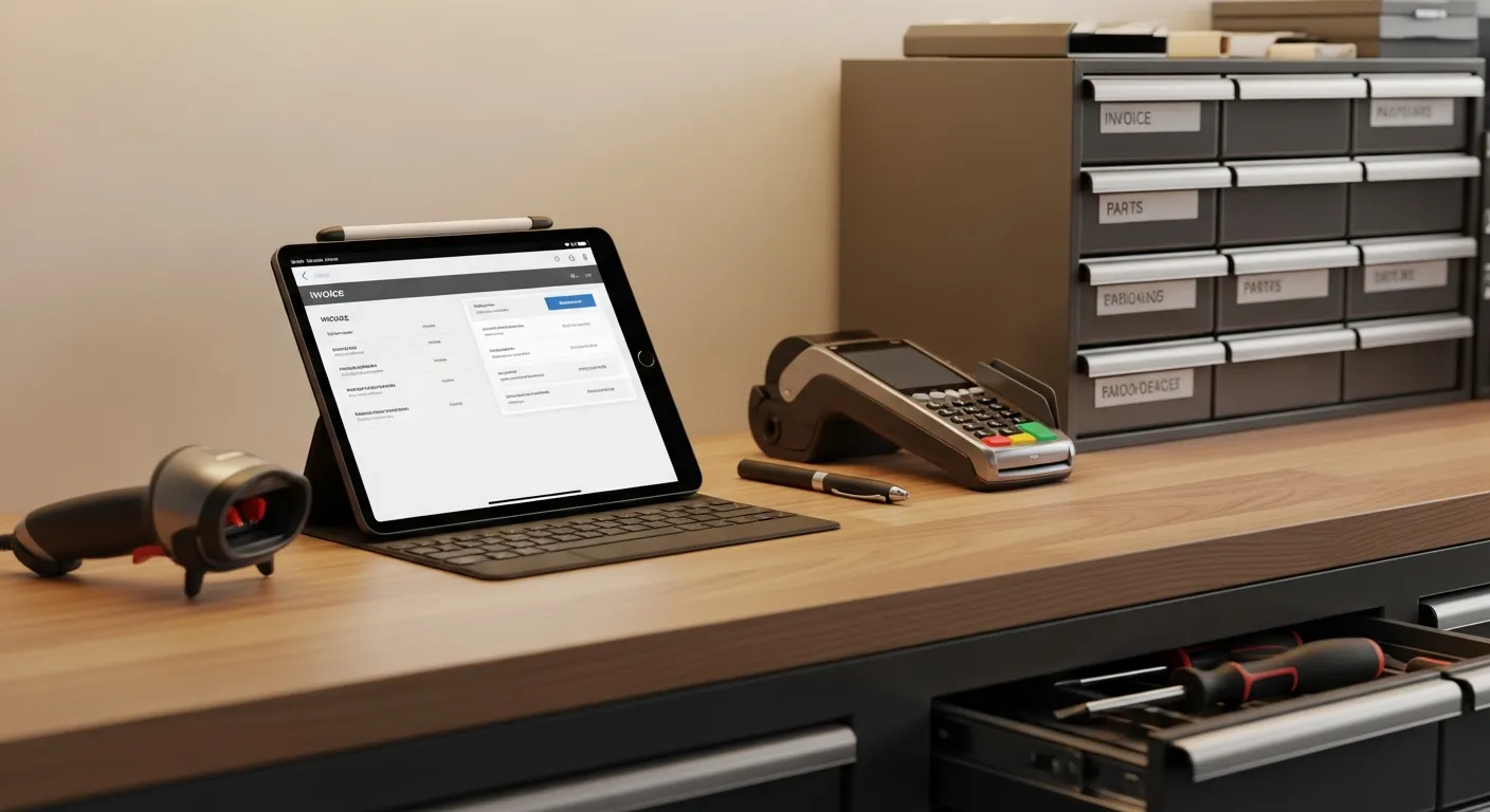 Editorial photograph illustrating intellidrive os pricing for a field-service business