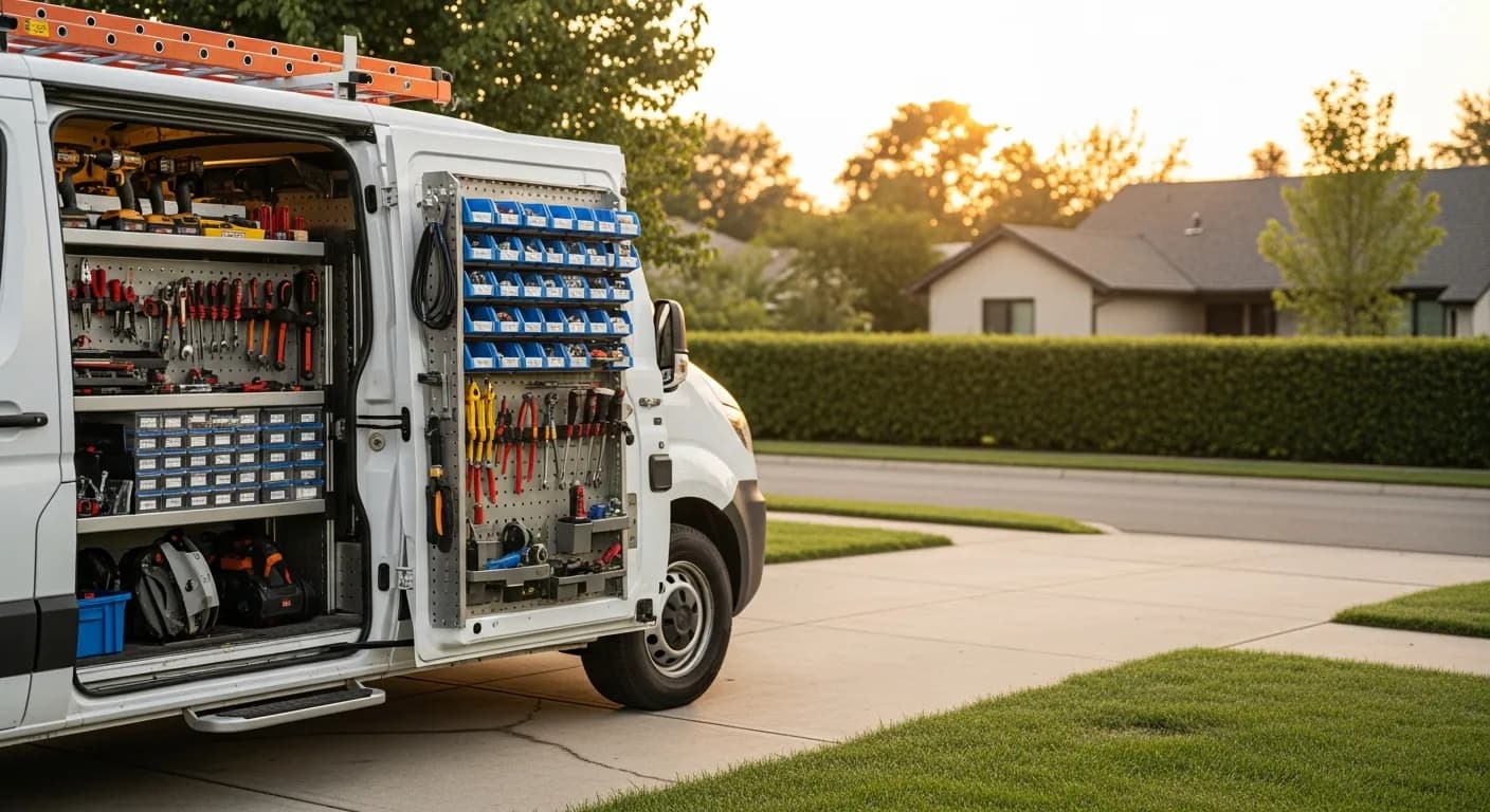 Editorial photograph illustrating missed calls service business for a field-service business