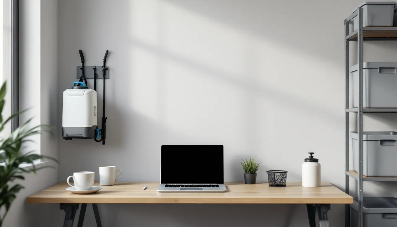 Editorial photograph illustrating pest control software vs spreadsheets for a field-service business