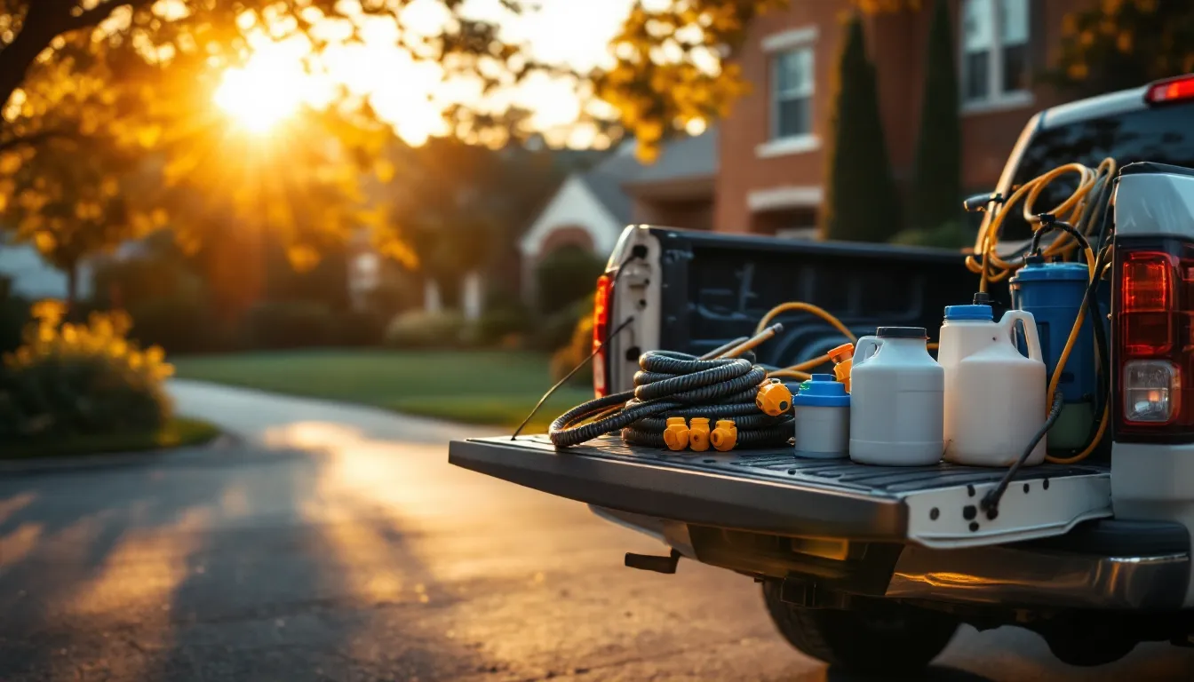 Editorial photograph illustrating pest control software for a field-service business