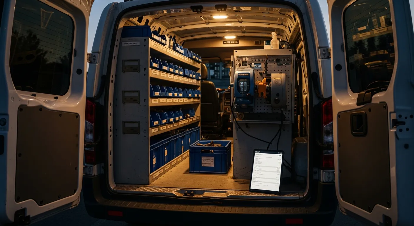 Editorial photograph illustrating locksmith business management software for a field-service business