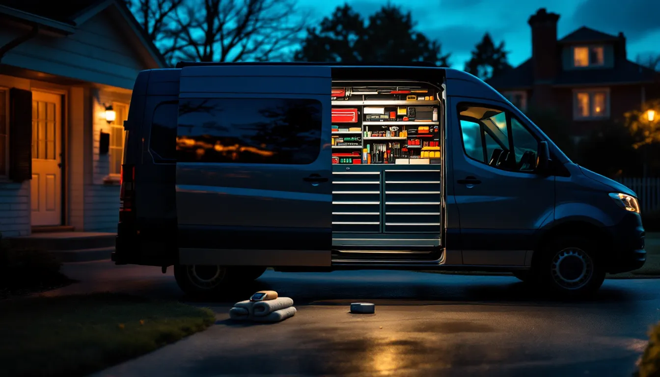 Editorial photograph illustrating technician tips card payments for a field-service business