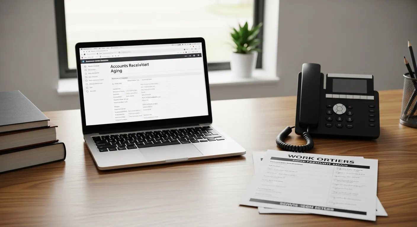 Editorial photograph illustrating unpaid invoices collections for a field-service business
